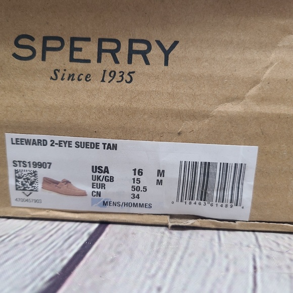 Sperry Men\'s Leeward 2-Eye Suede Shoes Tan - Size 16M main image 5